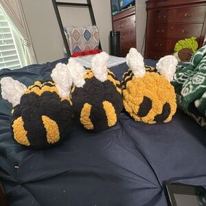 Hand knit baby bees